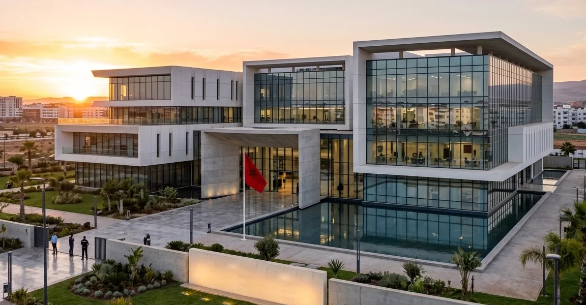 Bâtiment administratif marocain avec interface de service numérique Bâtiment administratif marocain avec interface de service numérique