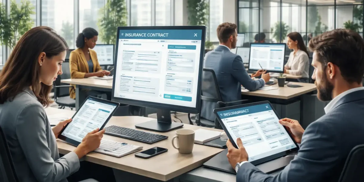 Insurance digitalization Morocco - online policy and claims management Digital insurance platform showing policy management dashboard - Morocco InsurTech